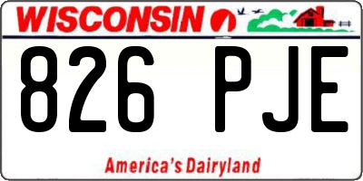 WI license plate 826PJE