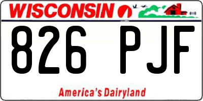 WI license plate 826PJF