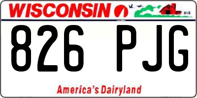 WI license plate 826PJG