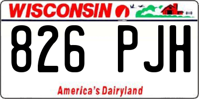 WI license plate 826PJH