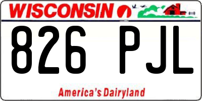 WI license plate 826PJL