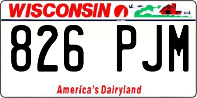 WI license plate 826PJM