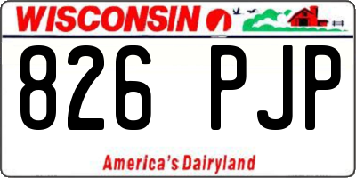 WI license plate 826PJP