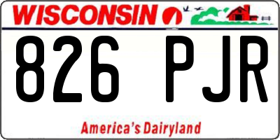 WI license plate 826PJR