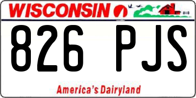 WI license plate 826PJS