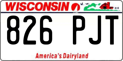 WI license plate 826PJT