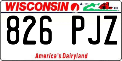 WI license plate 826PJZ