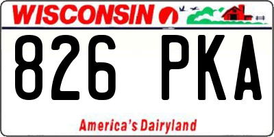 WI license plate 826PKA