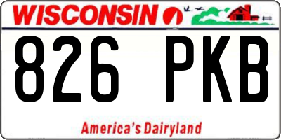 WI license plate 826PKB