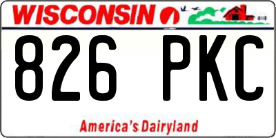 WI license plate 826PKC
