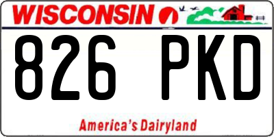 WI license plate 826PKD