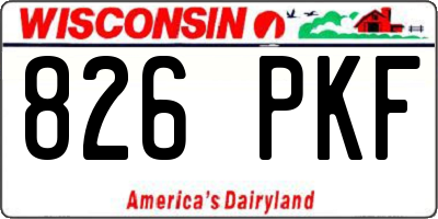 WI license plate 826PKF