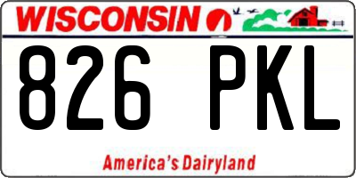 WI license plate 826PKL