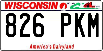 WI license plate 826PKM