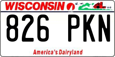 WI license plate 826PKN