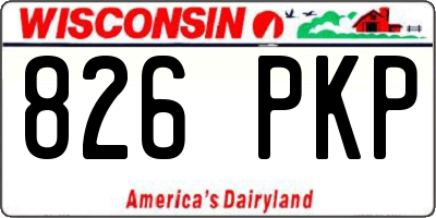 WI license plate 826PKP