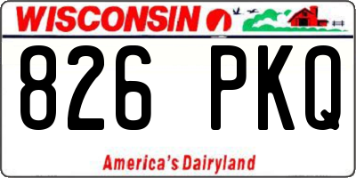 WI license plate 826PKQ