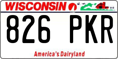 WI license plate 826PKR