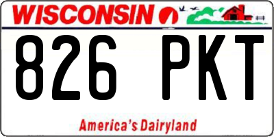 WI license plate 826PKT
