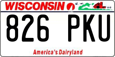 WI license plate 826PKU