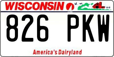WI license plate 826PKW