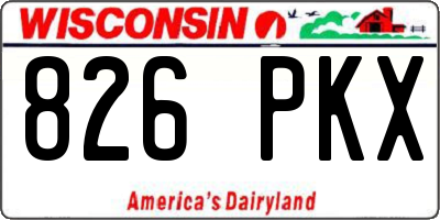 WI license plate 826PKX