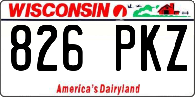 WI license plate 826PKZ