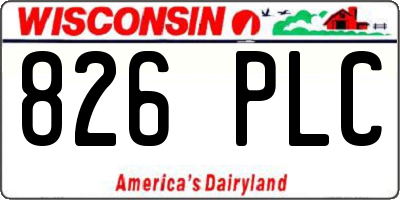 WI license plate 826PLC