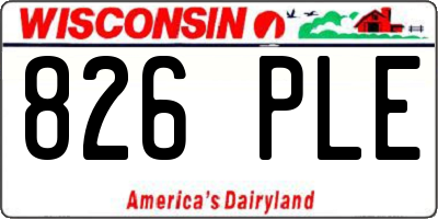 WI license plate 826PLE