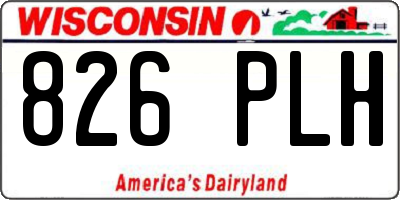 WI license plate 826PLH