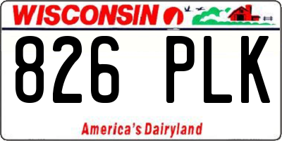 WI license plate 826PLK