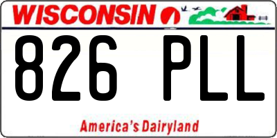 WI license plate 826PLL