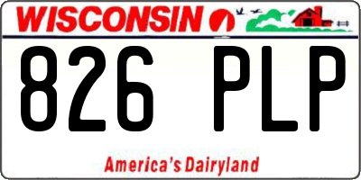 WI license plate 826PLP