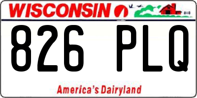 WI license plate 826PLQ