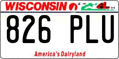 WI license plate 826PLU