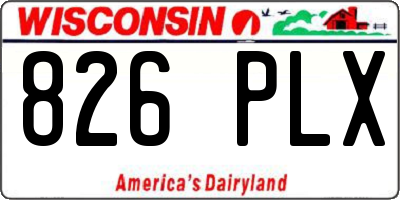 WI license plate 826PLX