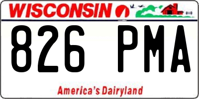 WI license plate 826PMA
