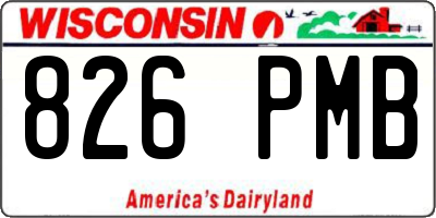 WI license plate 826PMB