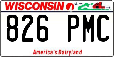 WI license plate 826PMC