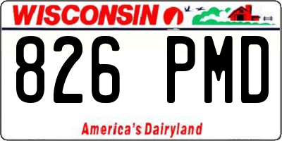 WI license plate 826PMD