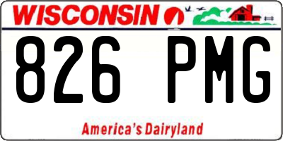 WI license plate 826PMG