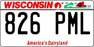 WI license plate 826PML
