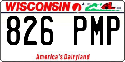 WI license plate 826PMP