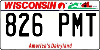 WI license plate 826PMT