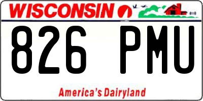 WI license plate 826PMU