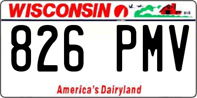WI license plate 826PMV