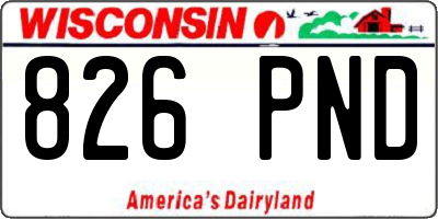 WI license plate 826PND