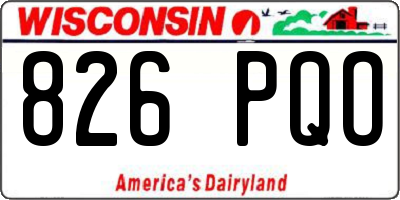 WI license plate 826PQO
