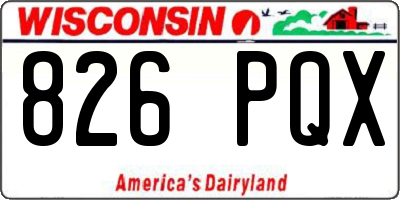 WI license plate 826PQX