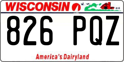 WI license plate 826PQZ